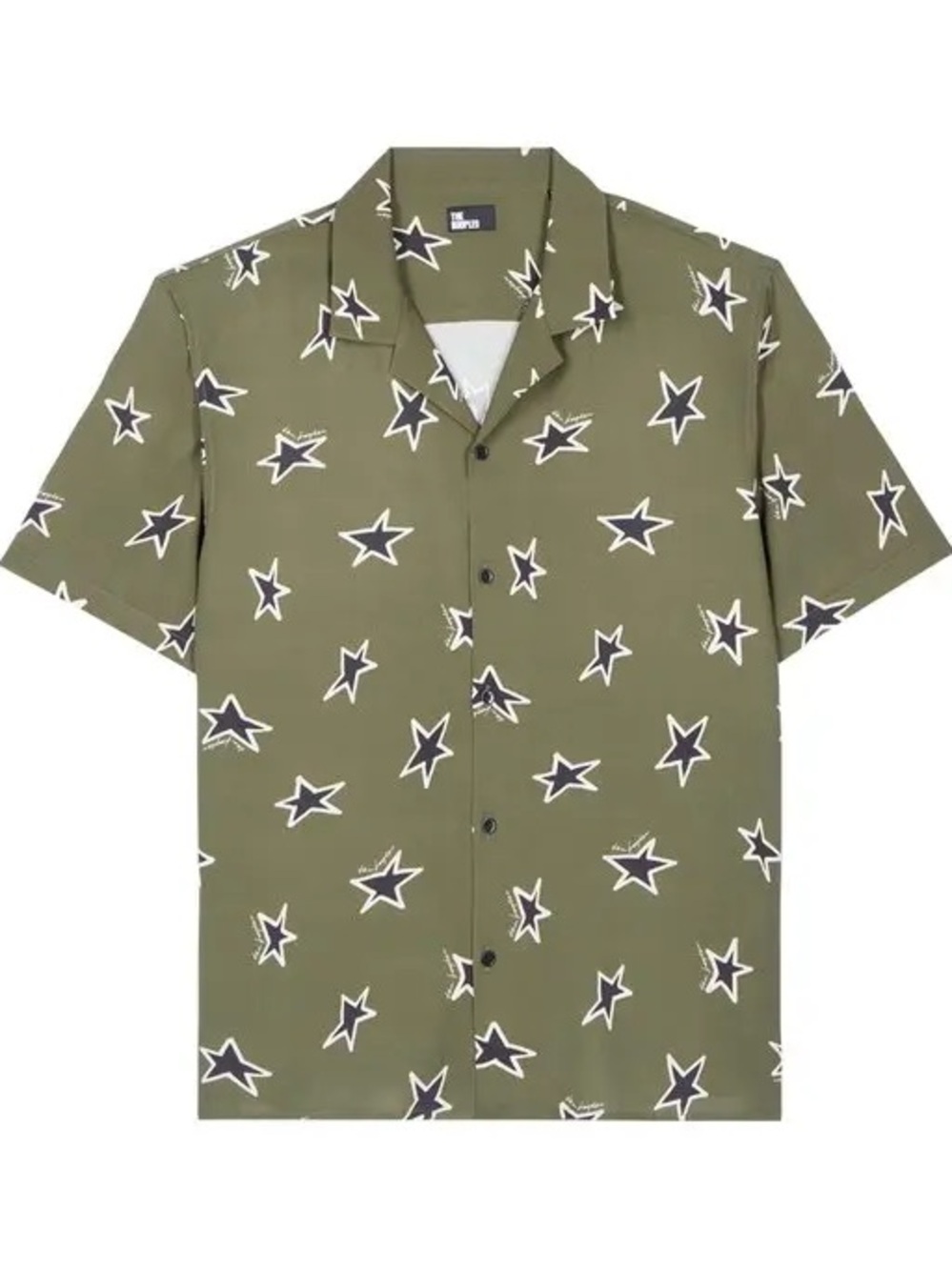 Brand NEW- The Kooples Men’s Green Star Print Short Sleeve Button-Down Shirt